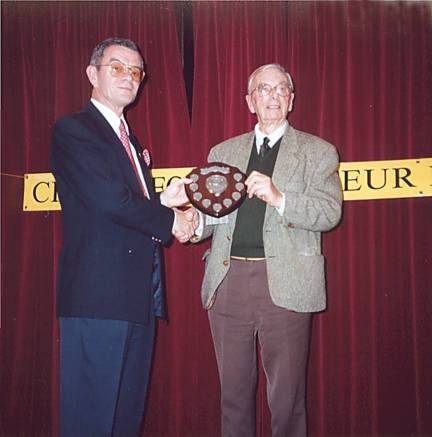 Don being presented with the G5RV Memorial Shield