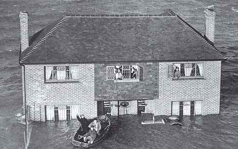 Farm house at Great Waker ing in the floods of 1953