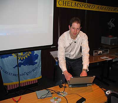 Hans lecturing