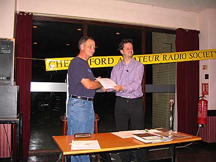 Martyn receiving his Award