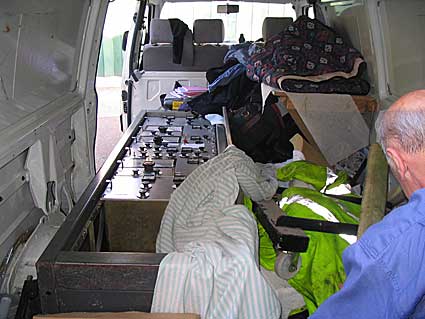 The rack in Brendan's van