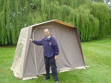 NAAFI tent with Martyn, G1EFL who erected it.