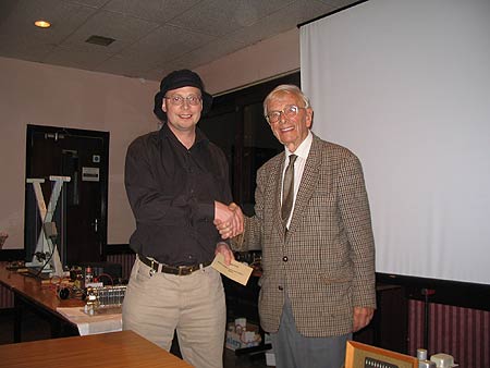 Anthony, M1FDE - receiving proize from Harry G5HF